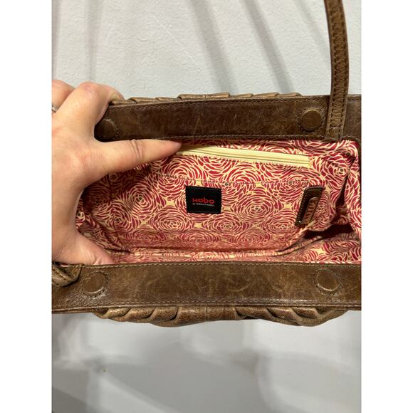Vintage Hobo International Shoulder Bag Brown Distressed Leather - Picture 4 of 4